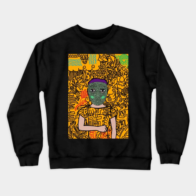 Captivating Charm: A Timeless Portrait Crewneck Sweatshirt by Hashed Art